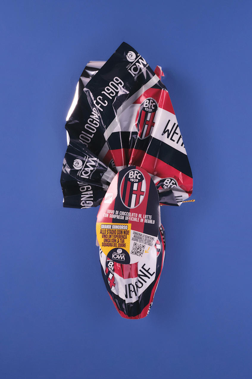 Uovo di Pasqua Bologna FC Ufficiale ICAM | Cioccolato al Latte 180g