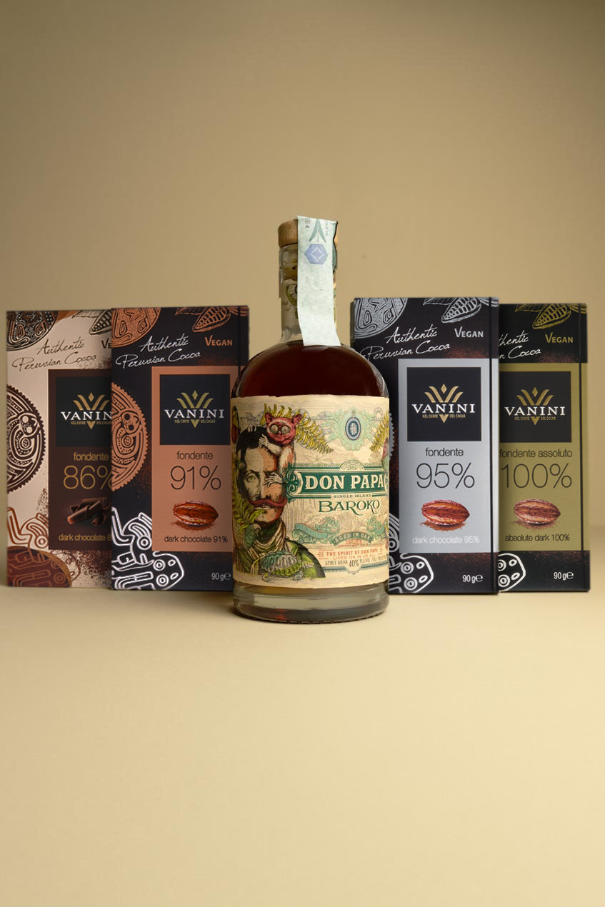 Rum Don Papa con Tavolette Vanini Perù Fondenti