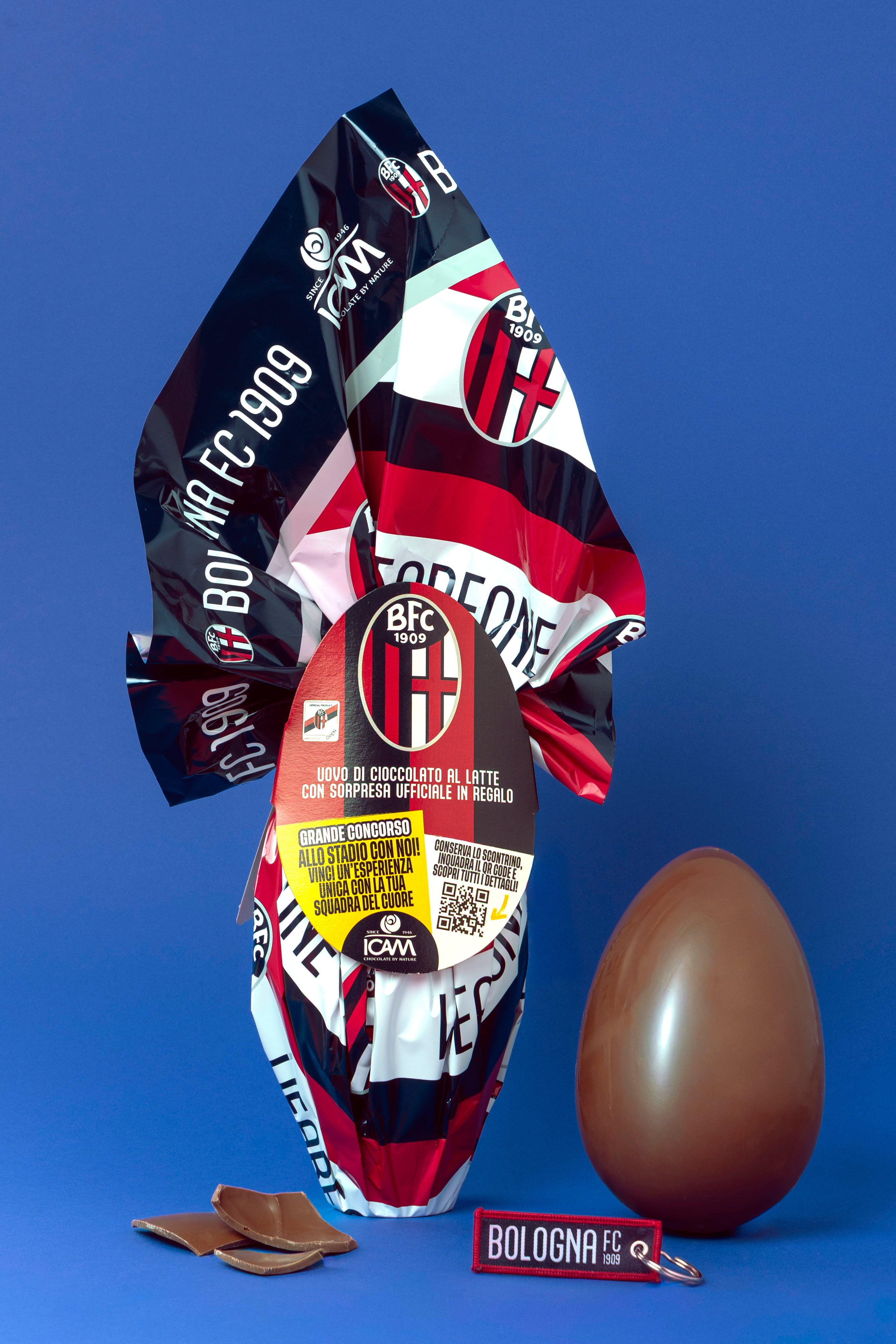 Uovo di Pasqua Bologna FC Ufficiale ICAM | Cioccolato al Latte 180g