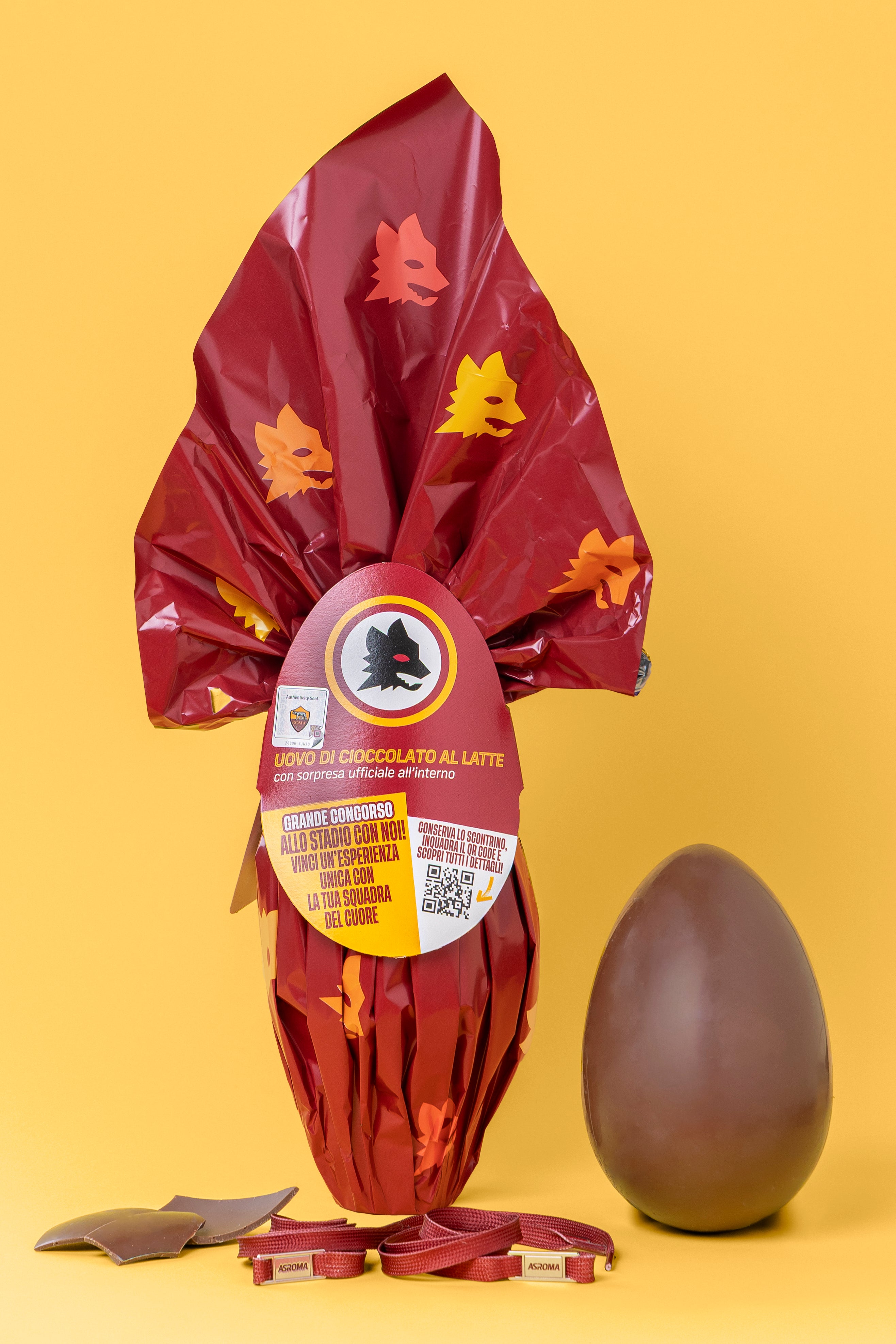 Uovo di Pasqua AS Roma Ufficiale ICAM | Cioccolato al Latte 180g