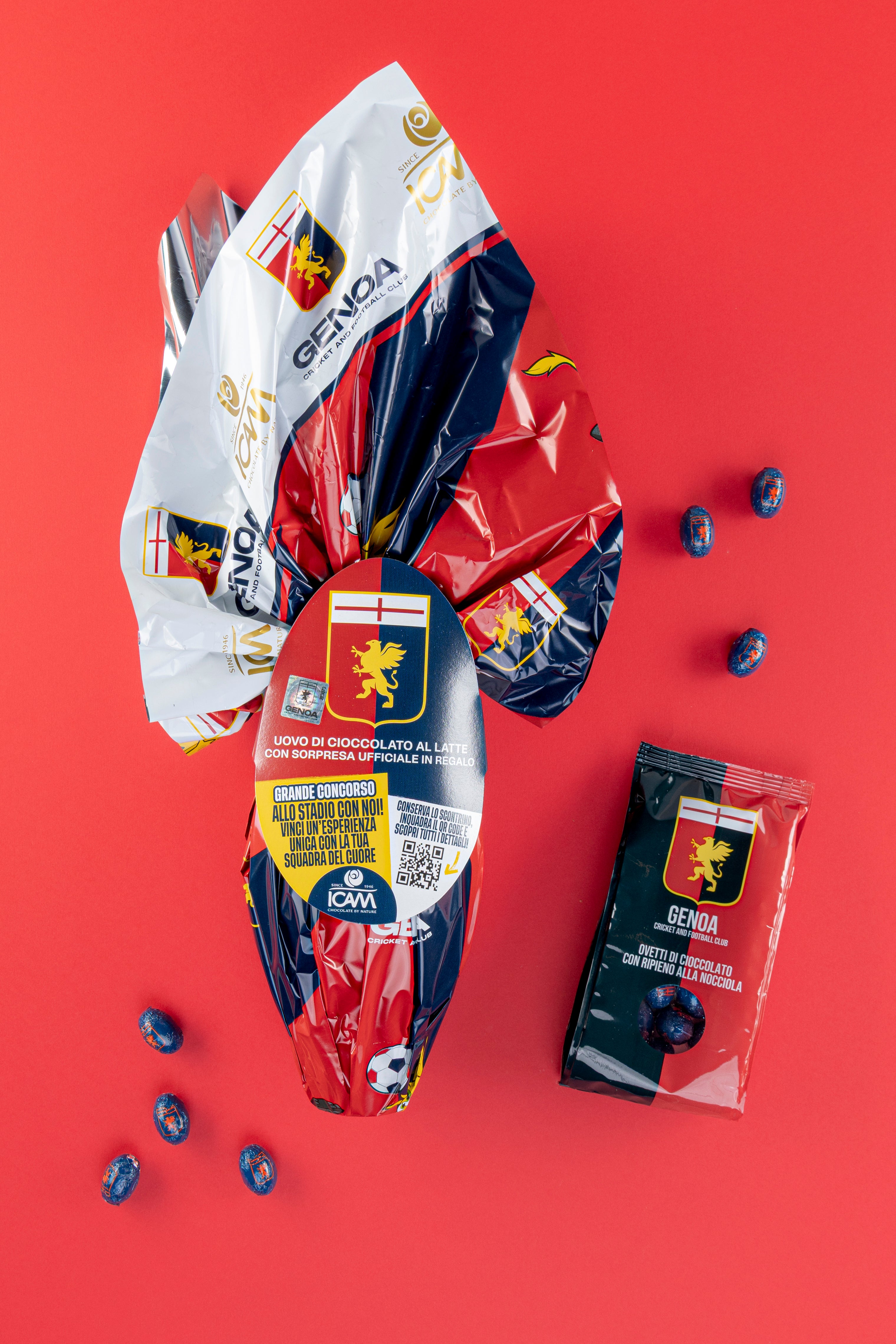 Kit Uovo e Ovetti Genoa CFC ICAM | Cioccolato al Latte Pasqua Ufficiale