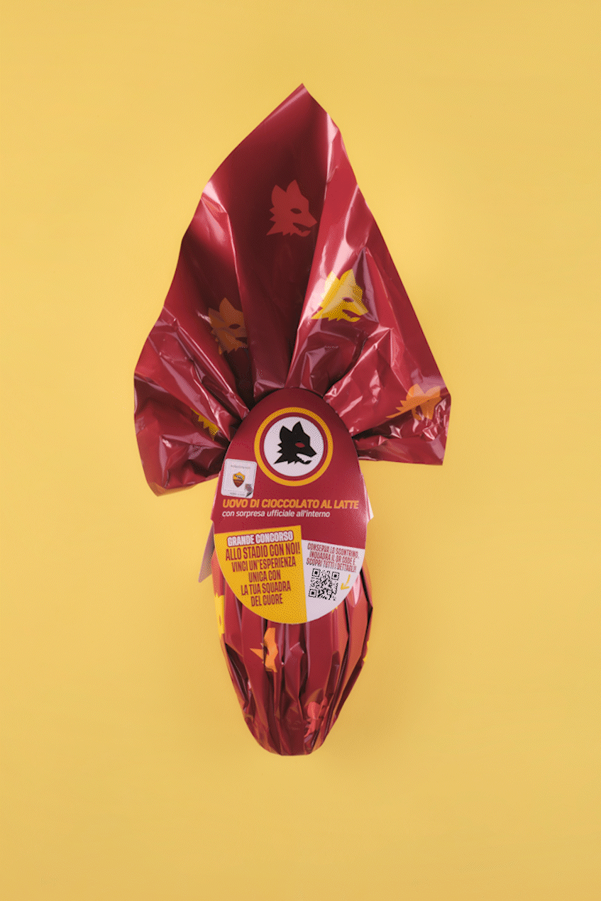Uovo di Pasqua AS Roma Ufficiale ICAM | Cioccolato al Latte 180g
