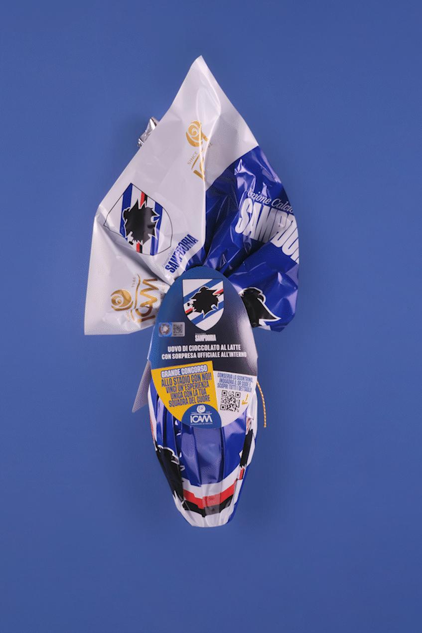 Uovo di Pasqua Sampdoria Ufficiale ICAM | Cioccolato al Latte 180g