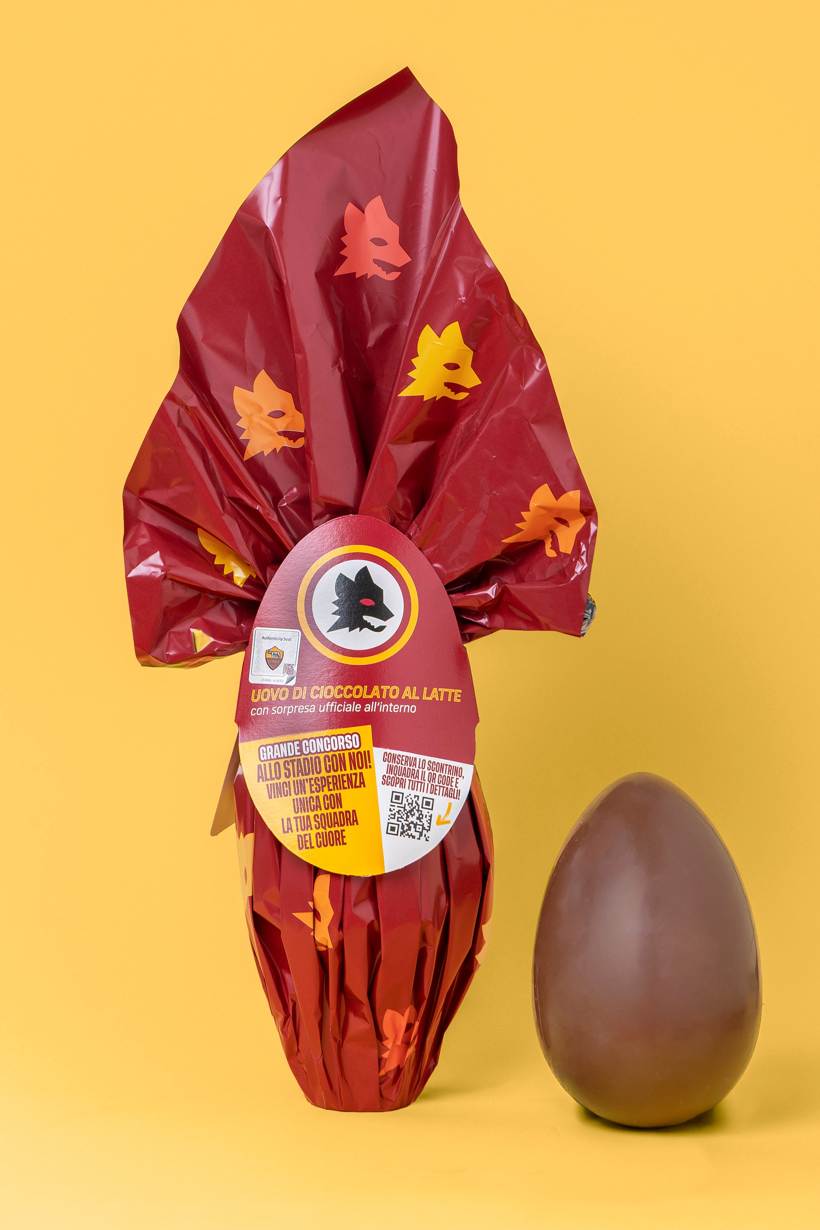 Uovo di Pasqua AS Roma Ufficiale ICAM | Cioccolato al Latte 180g