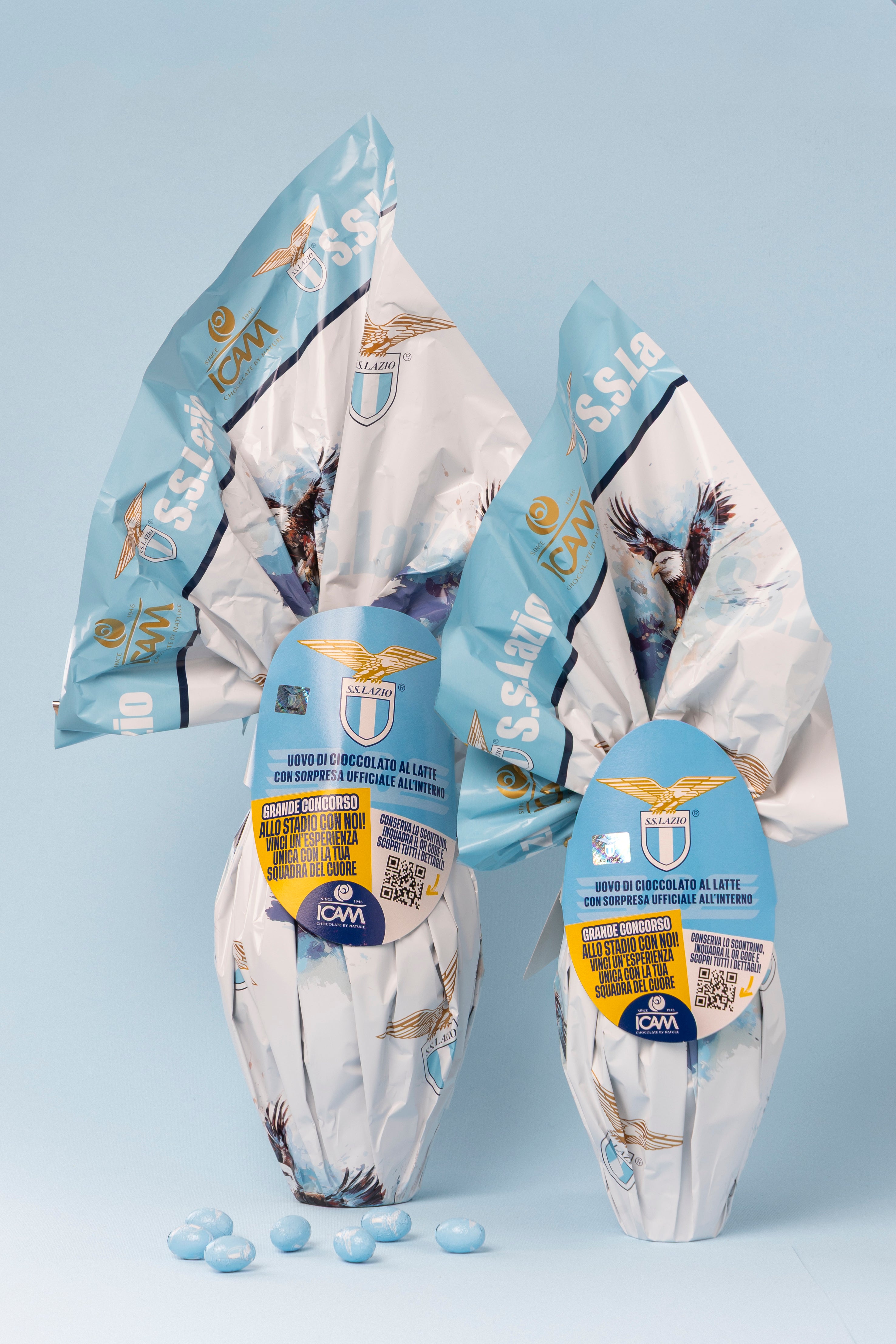 Uovo di Pasqua Lazio Ufficiale ICAM Grande | Cioccolato al Latte 320g