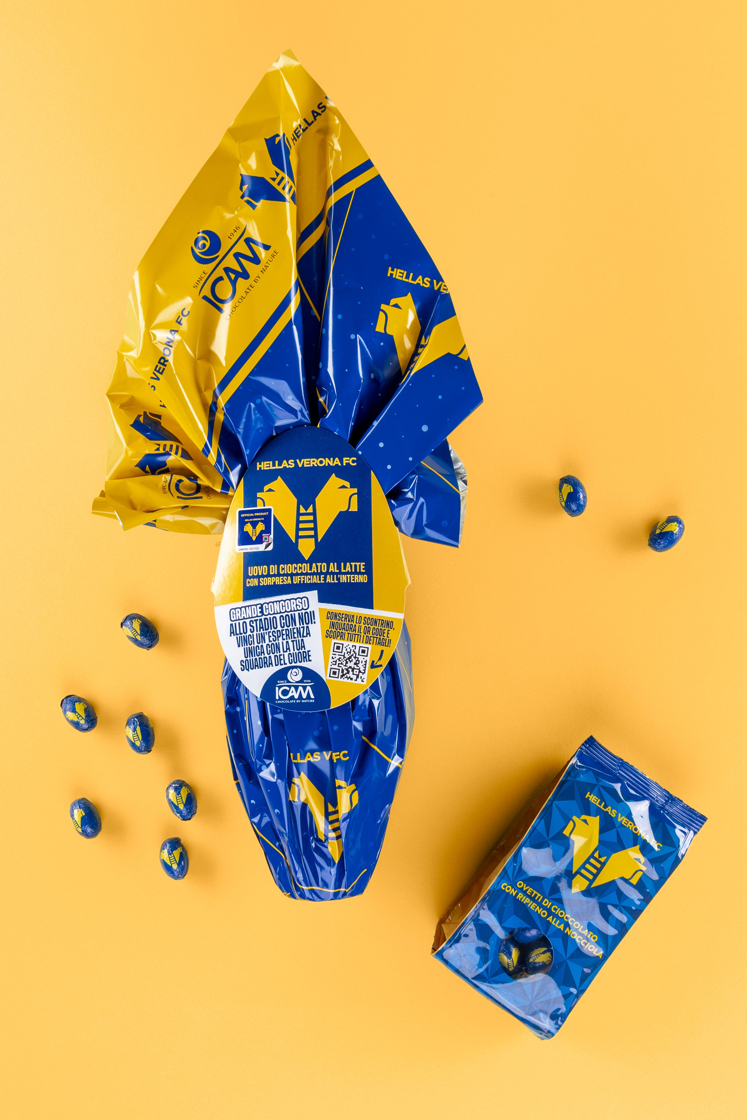Kit Uovo e Ovetti Hellas Verona ICAM | Cioccolato al Latte Pasqua Ufficiale