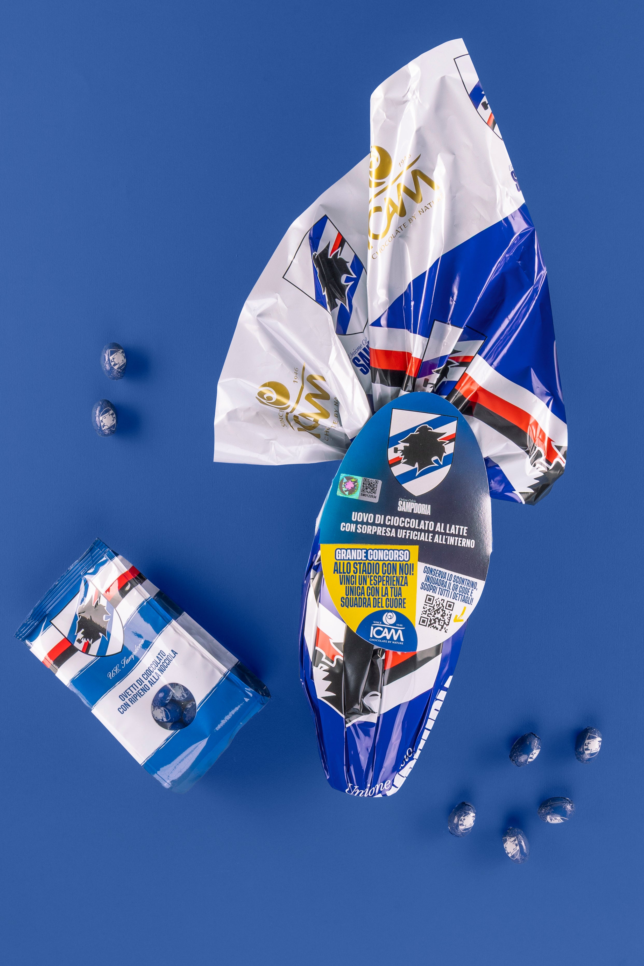 Kit Uovo e Ovetti Sampdoria ICAM | Cioccolato al Latte Pasqua Ufficiale