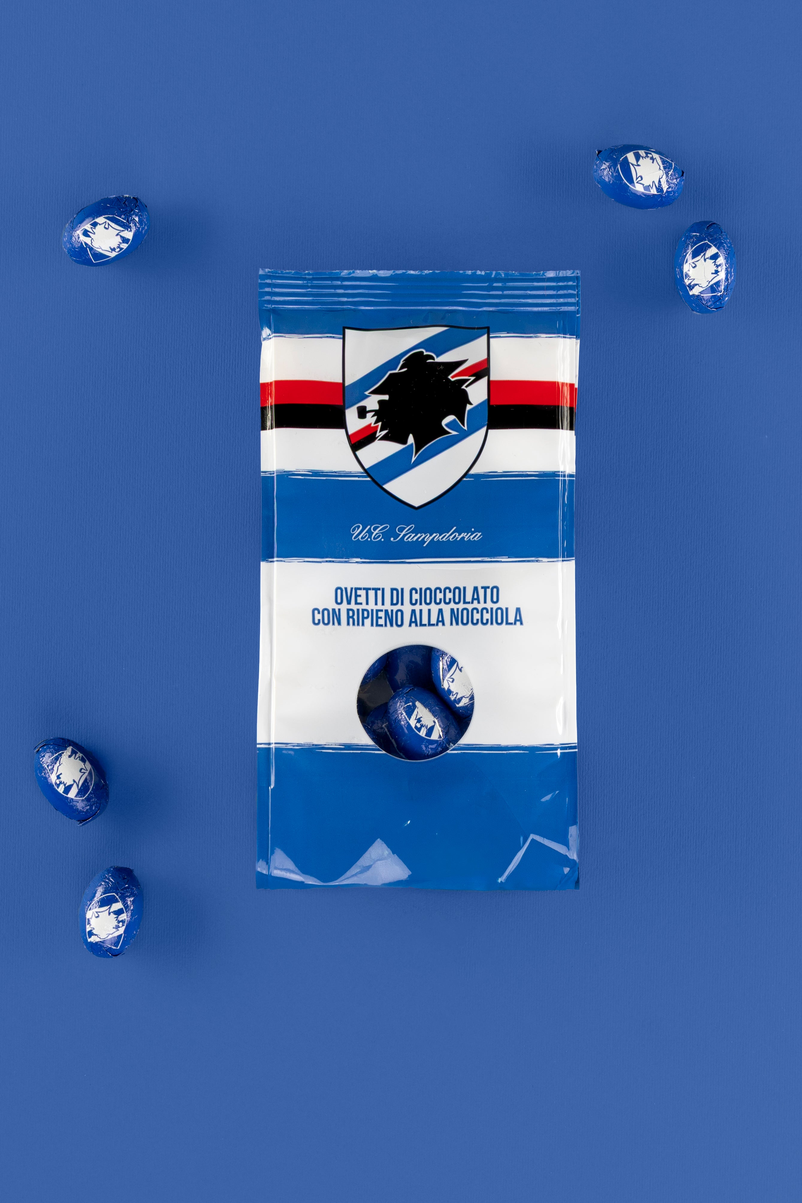 Ovetti Sampdoria Ufficiali ICAM | Cioccolato al Latte e Crema Nocciola 130g