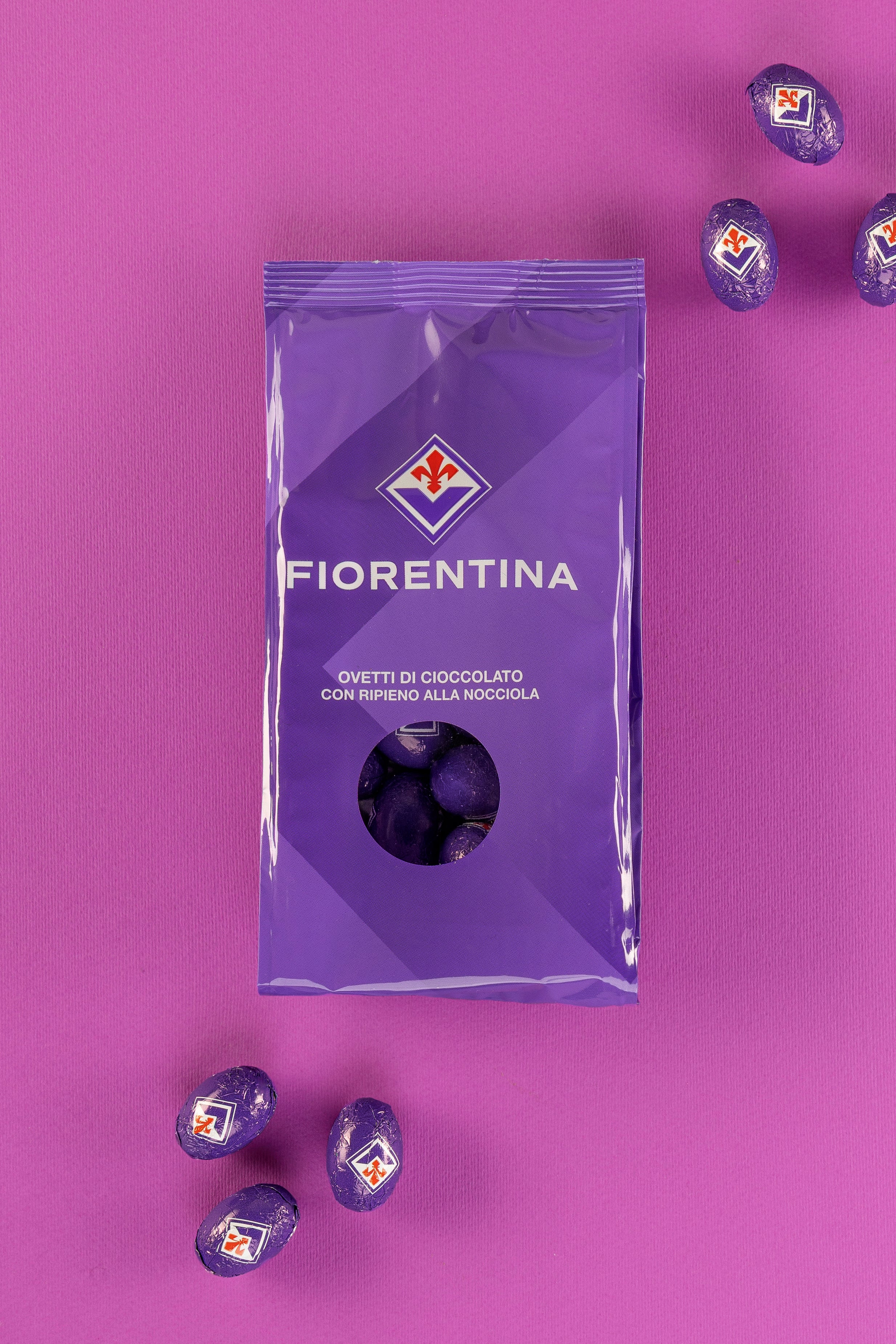 Ovetti Fiorentina Ufficiali ICAM | Cioccolato al Latte e Crema Nocciola 130g