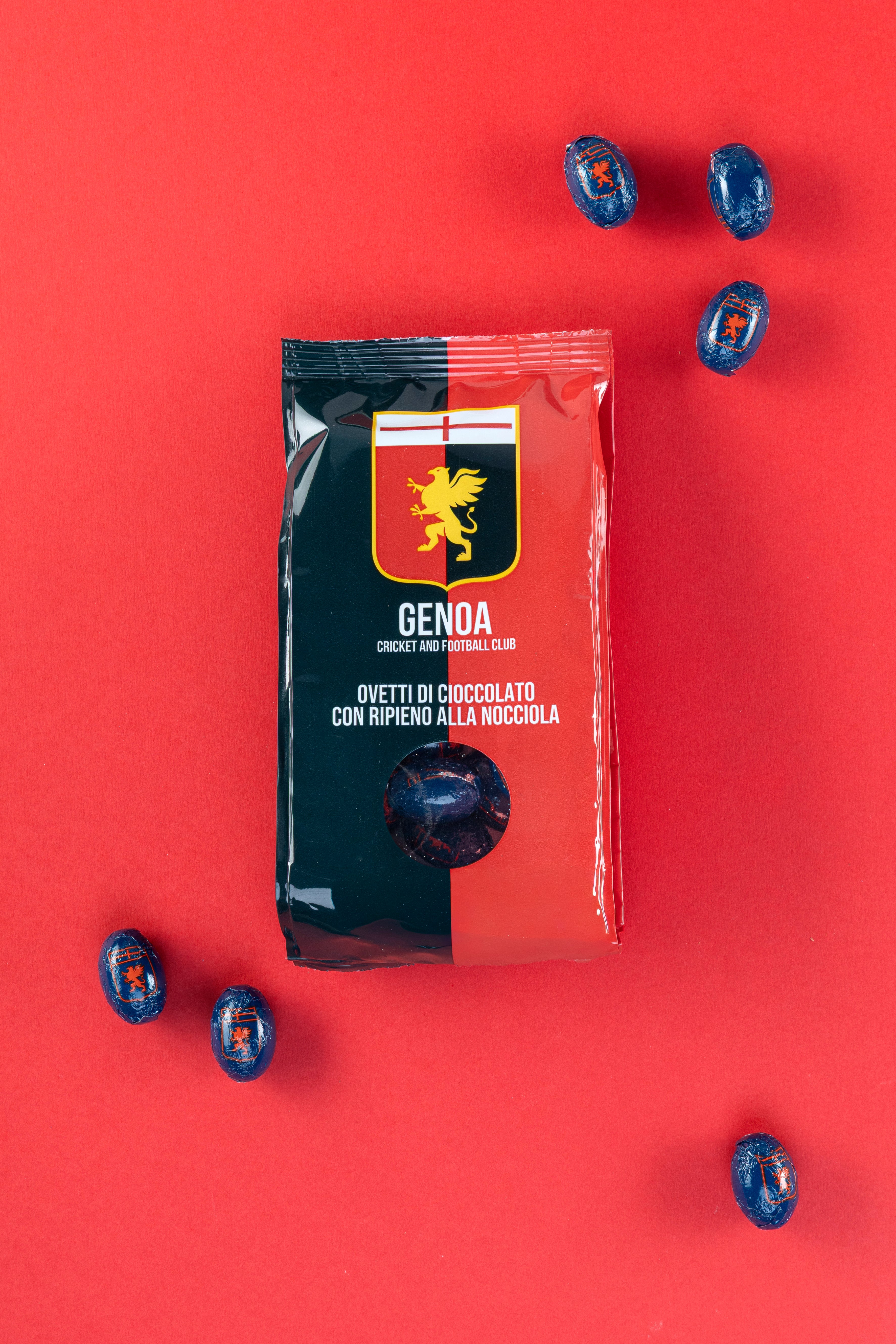 Ovetti Genoa CFC Ufficiali ICAM | Cioccolato al Latte e Crema Nocciola 130g