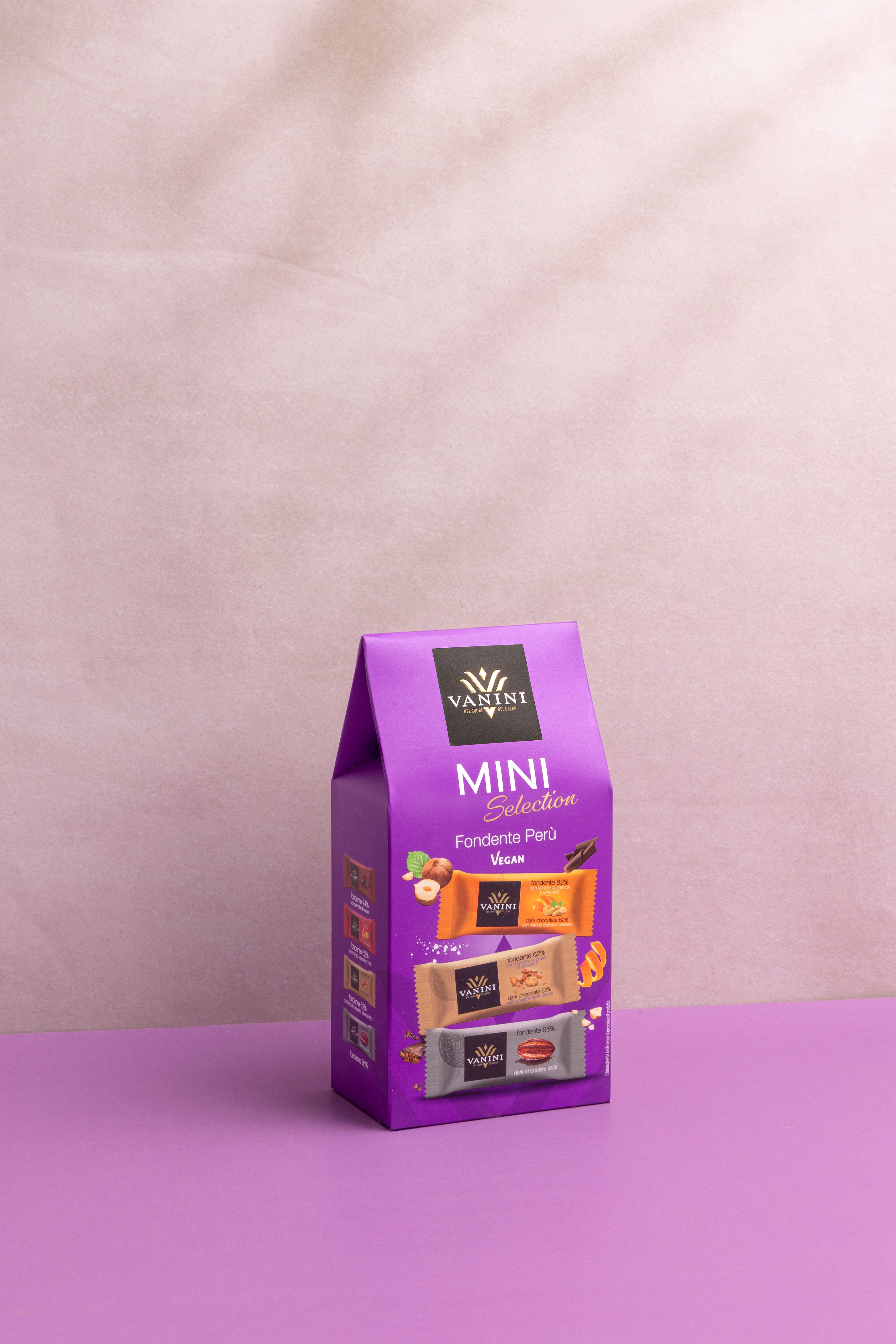 Box Vanini Monorigine Perù Mini Selection g.15 x 10 Mini Tavolette di cioccolato fondente Icam Cioccolato 1